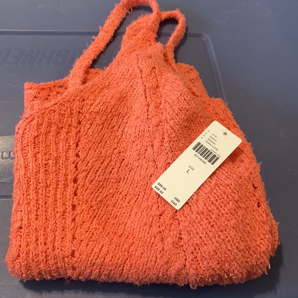 ✨ Anthropologie V-Neck Pointelle Sweater Tank Sz L - Picture 6 of 7